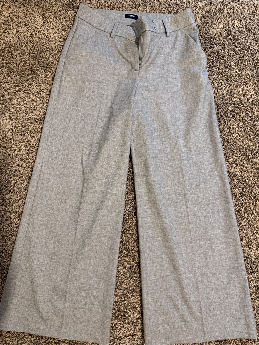 Express Wide-Leg Dress Pants in Light Gray